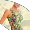 Майка женская Золотая Грация "Бриджит" Цвет: черный леопард, размер L на отдельном изображении фрагментом ткани инфо 3731r.